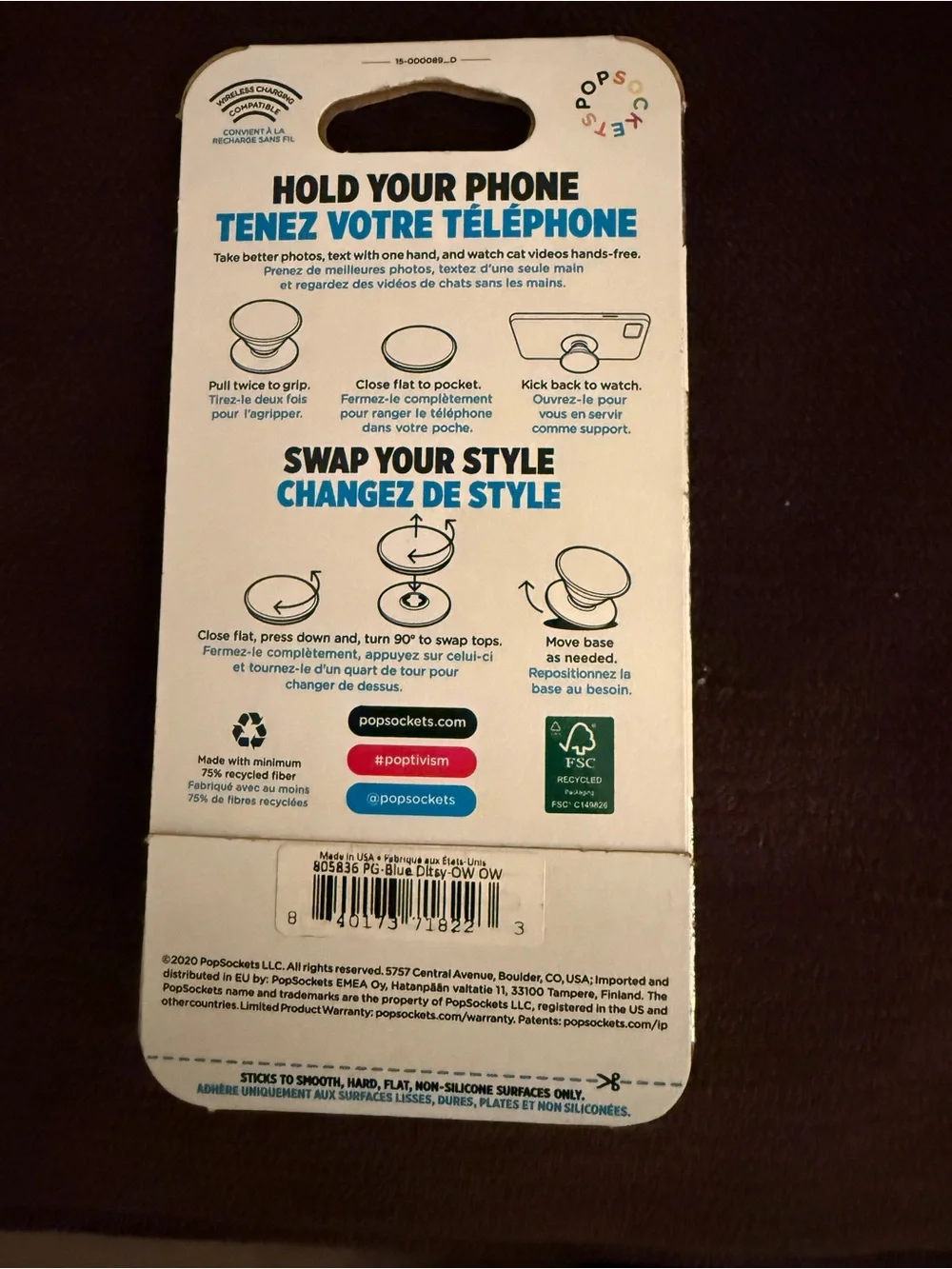 Blue Ditsy PopSocket